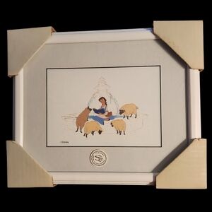Disney Framed Art Print with Belle and Sheep